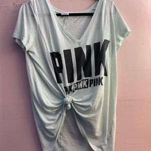 mint green Pink shirt